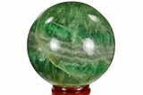 Polished Green Fluorite Sphere - Madagascar #106287-1